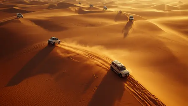 4x4 atravesando las dunas doradas